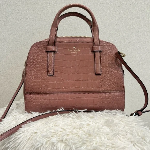 KATE SPADE Dusty Peony Street Exotic Felix Handbag - Picture 2 of 10